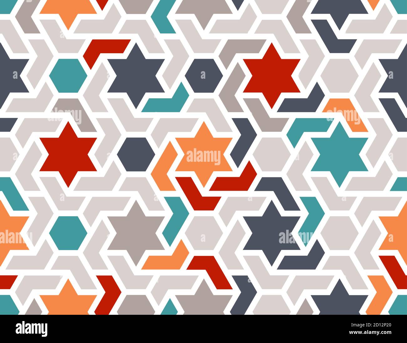 Colorful vector pattern with stars. Seamless geometric repeating ...