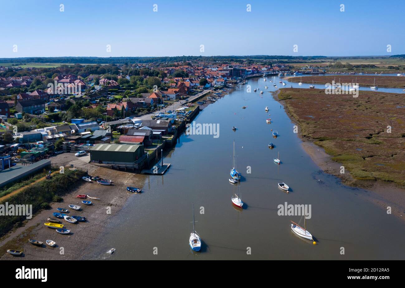 Wells next the Sea, Harbour and salt marches,North Norfolk,England Stock Photo