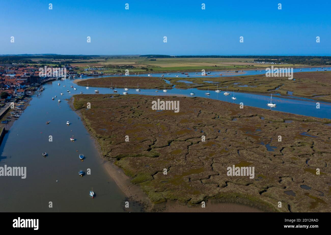 Wells next the Sea, Harbour and salt marches,North Norfolk,England Stock Photo