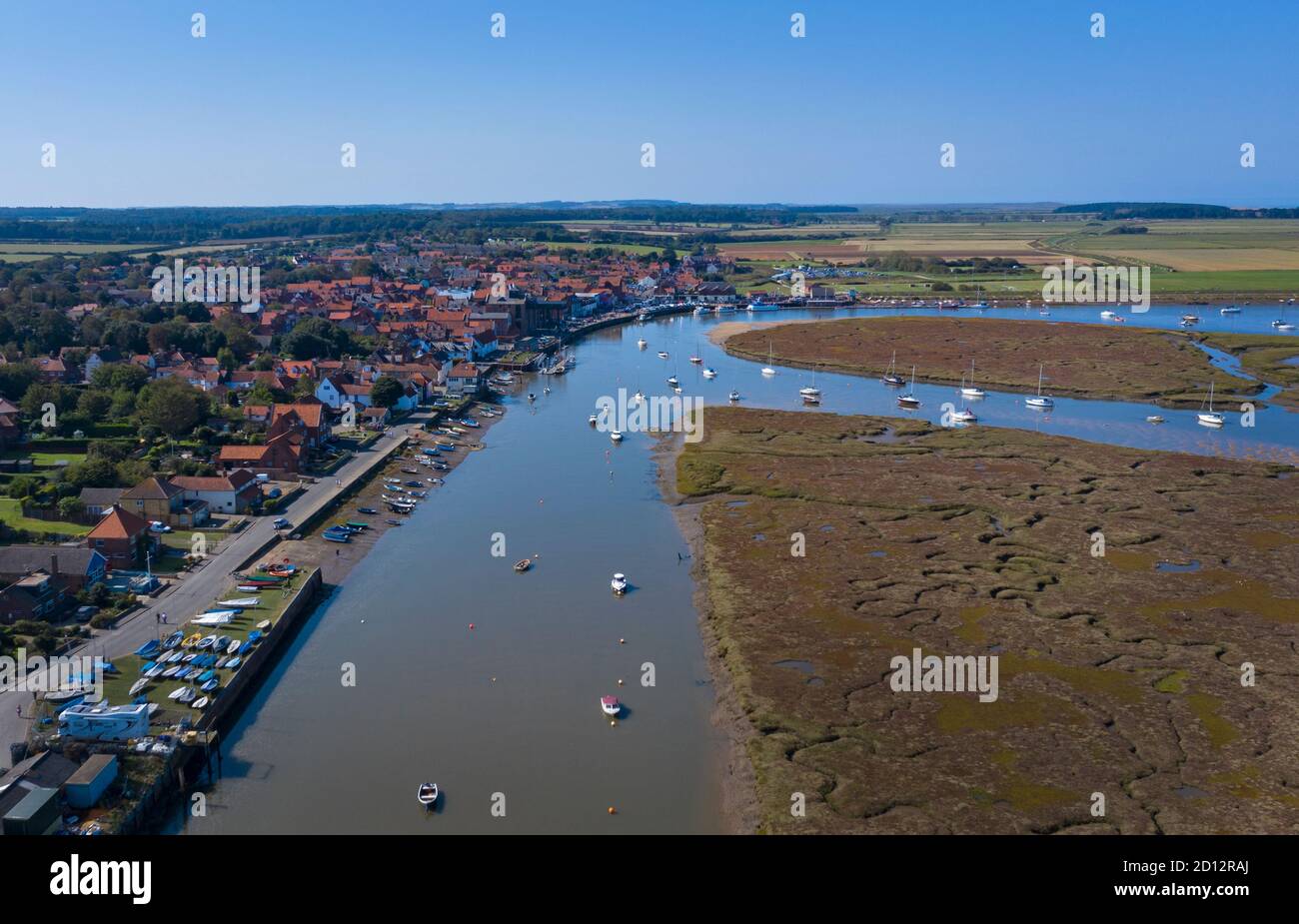 Wells next the Sea, Harbour and salt marches,North Norfolk,England Stock Photo