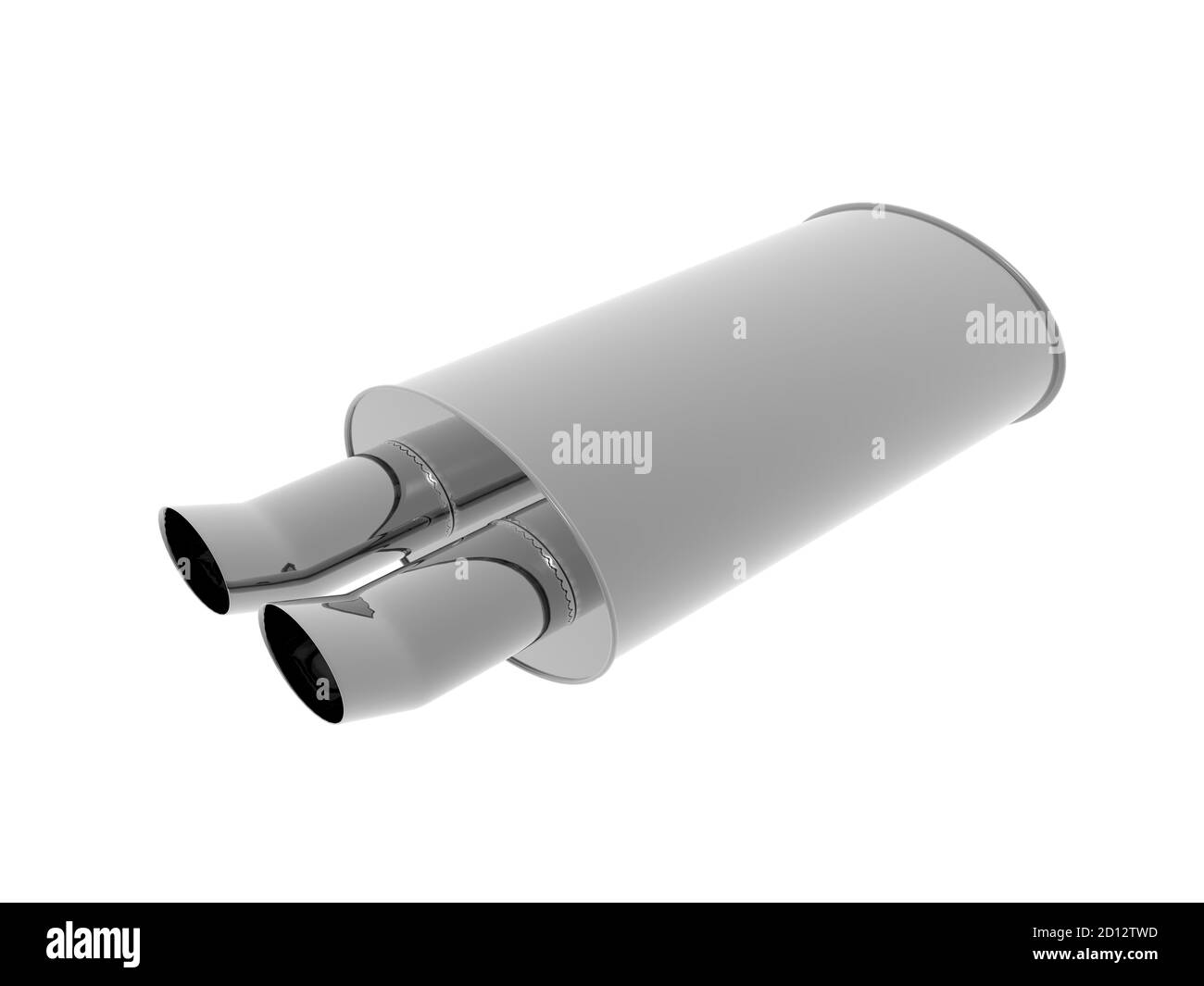 Stainless steel exhaust with two pipes Stock Photo Alamy