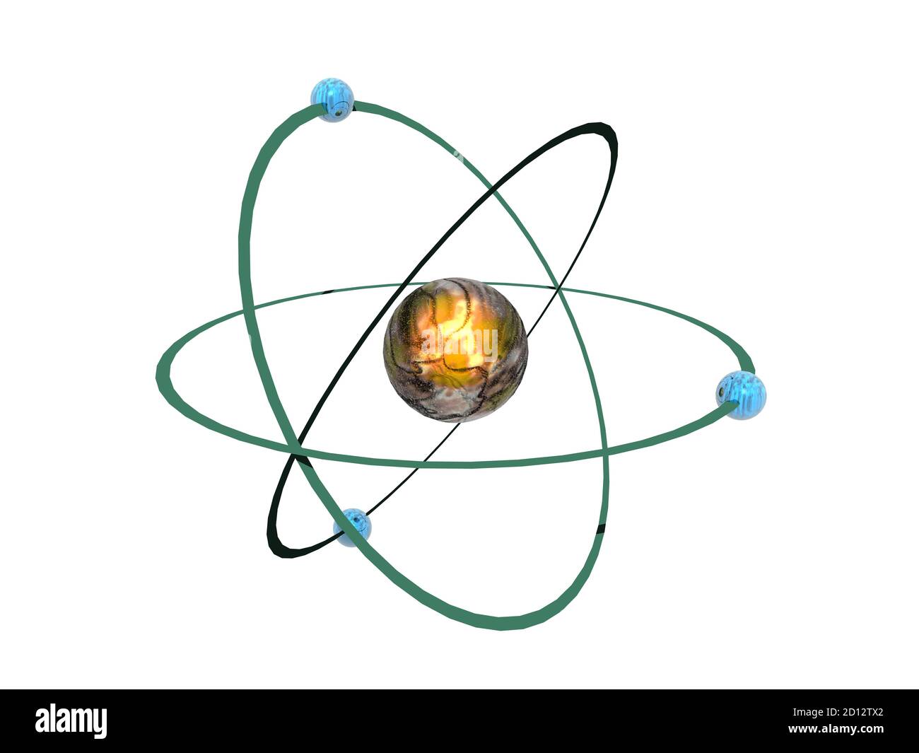 simple atomic model with nucleus and electrons Stock Photo - Alamy
