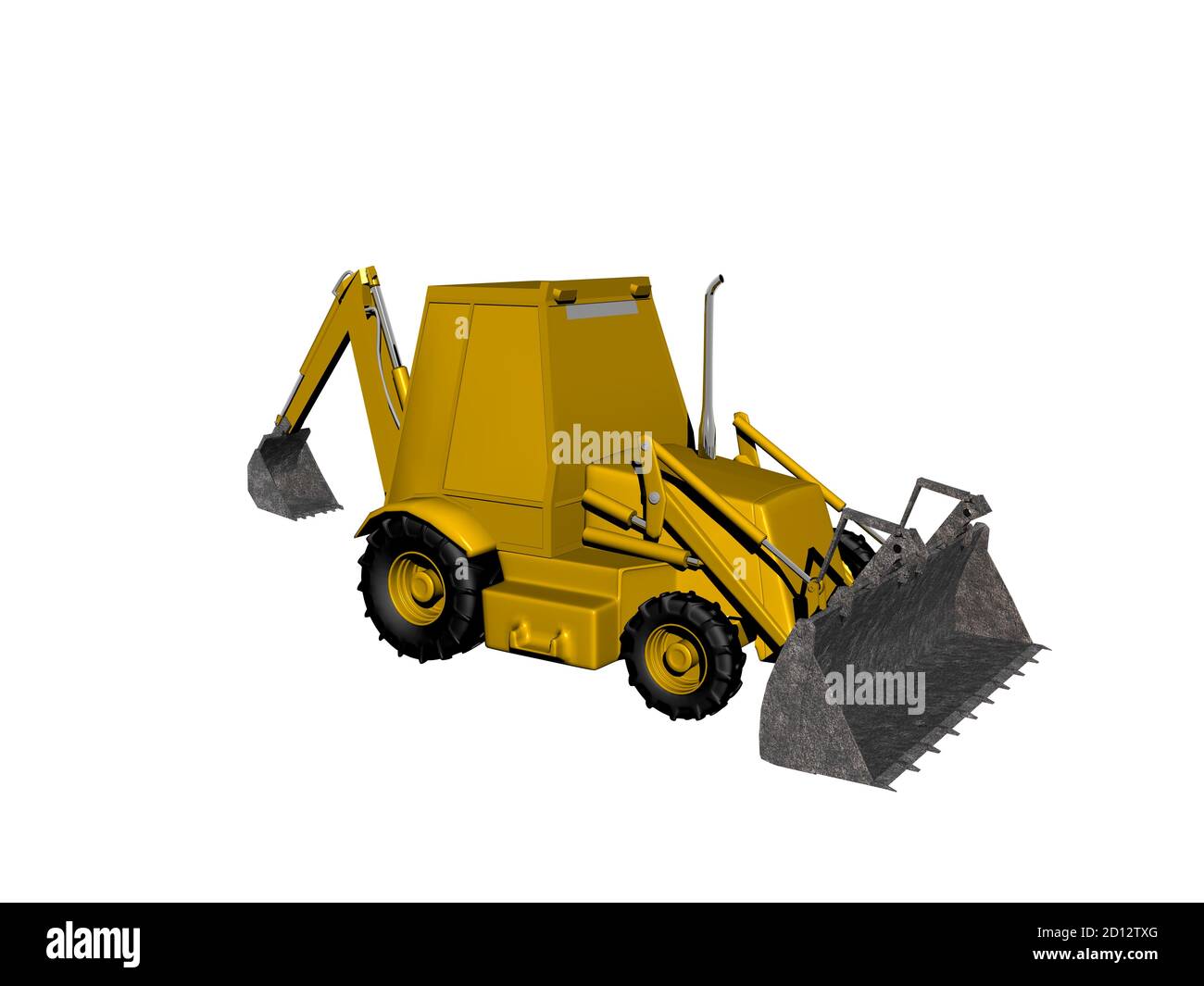 yellow excavator on construction site Stock Photo - Alamy