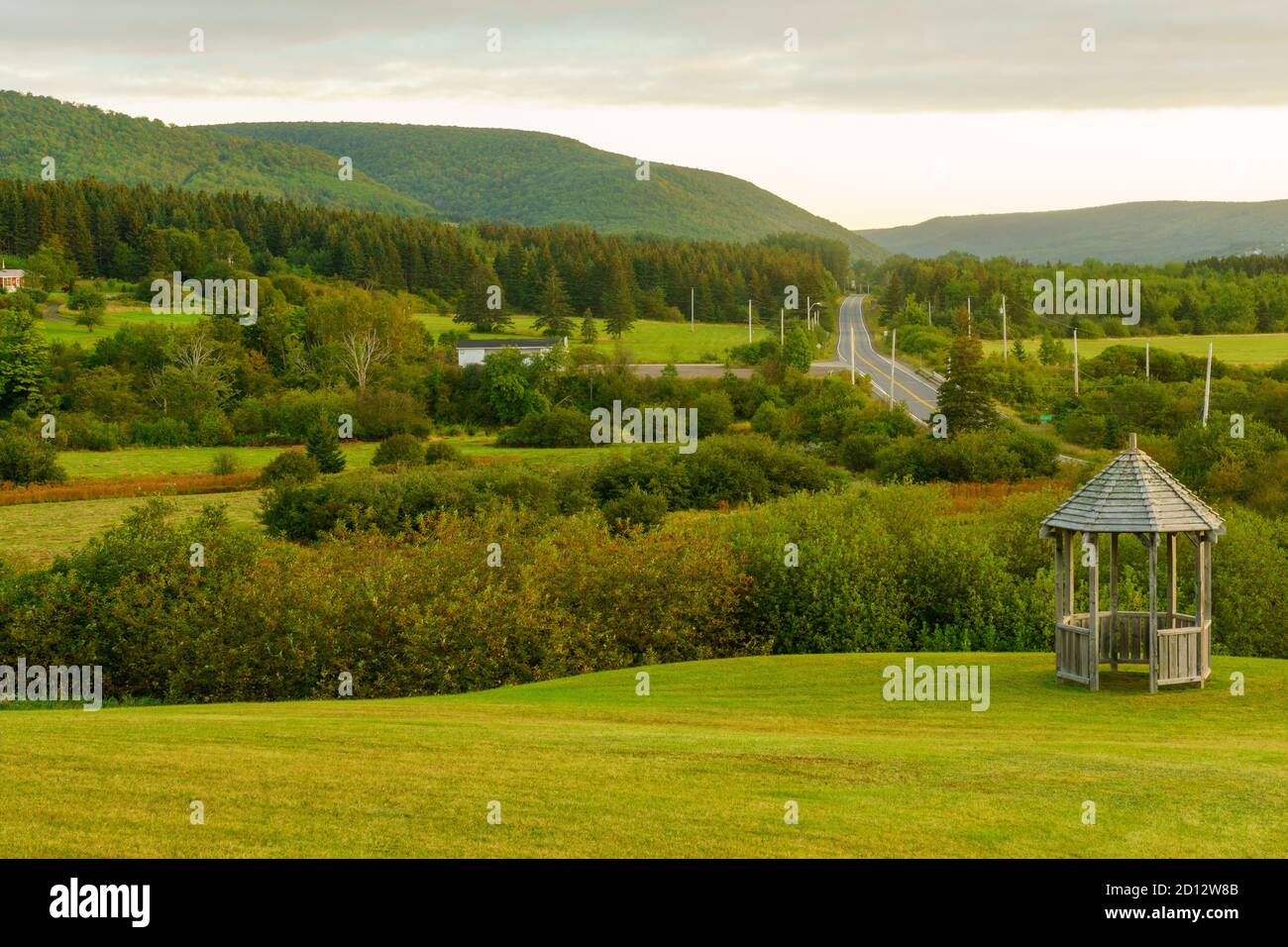 Sunrise view near Margaree Forks, Cape Breton island, Nova Scotia, Canada Stock Photo