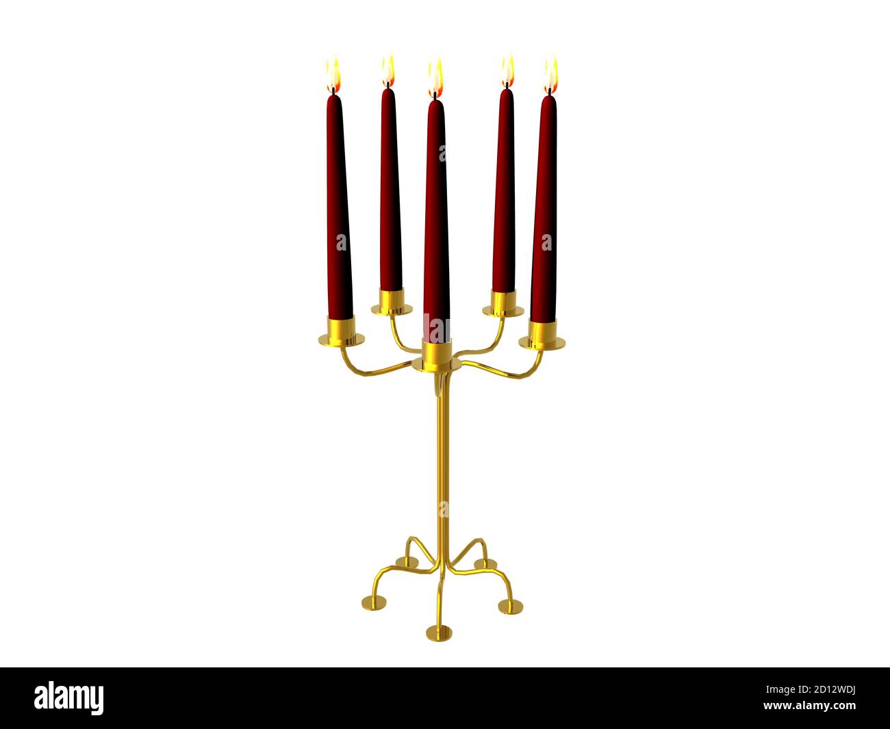 golden candelabrum with candles Stock Photo Alamy