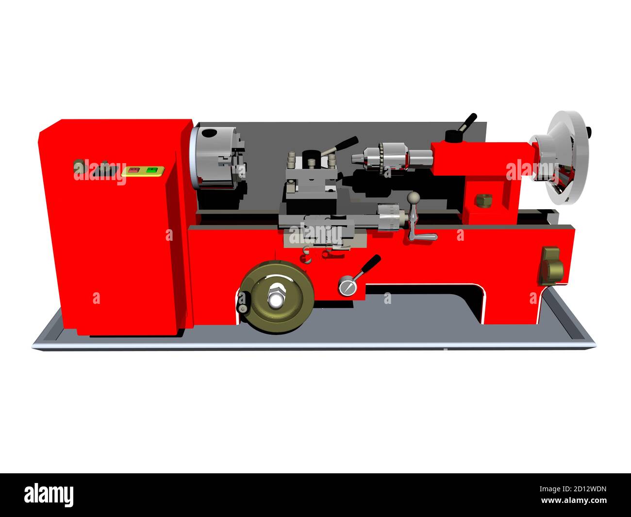 heavy red steel lathe in the Stock Photo Alamy
