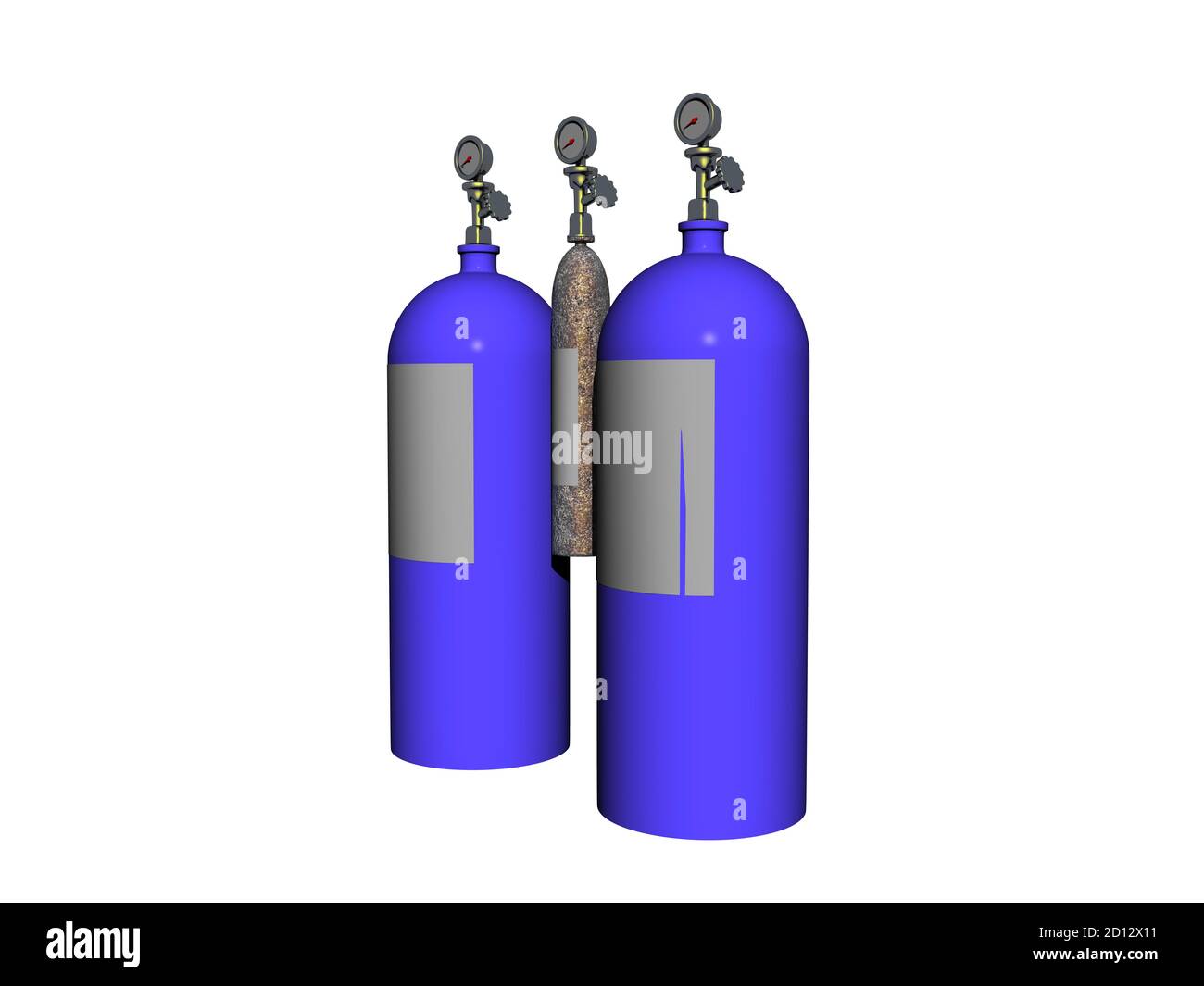 blue steel compressed air cylinders for diving Stock Photo Alamy