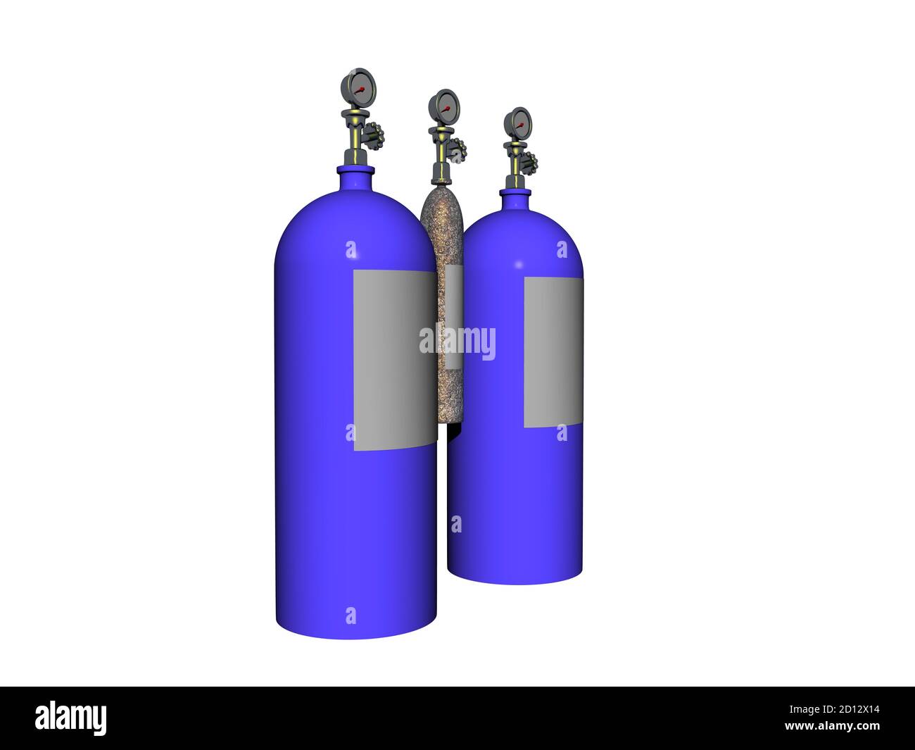blue steel compressed air cylinders for diving Stock Photo Alamy