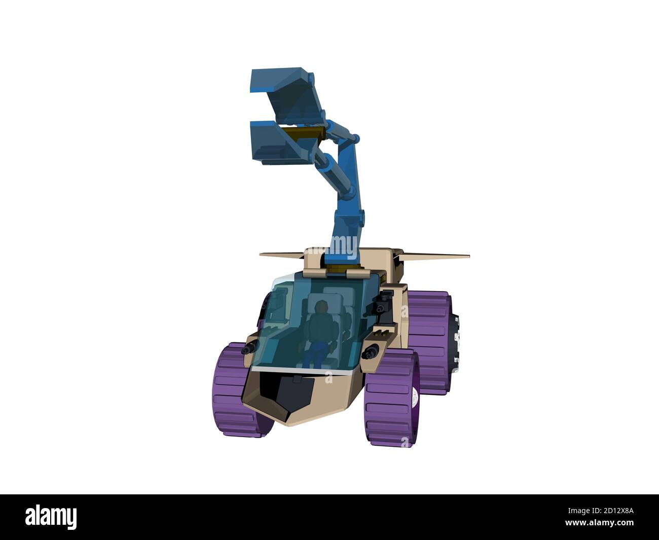 Robotic vehicle with gripper arm to defuse bombs Stock Photo