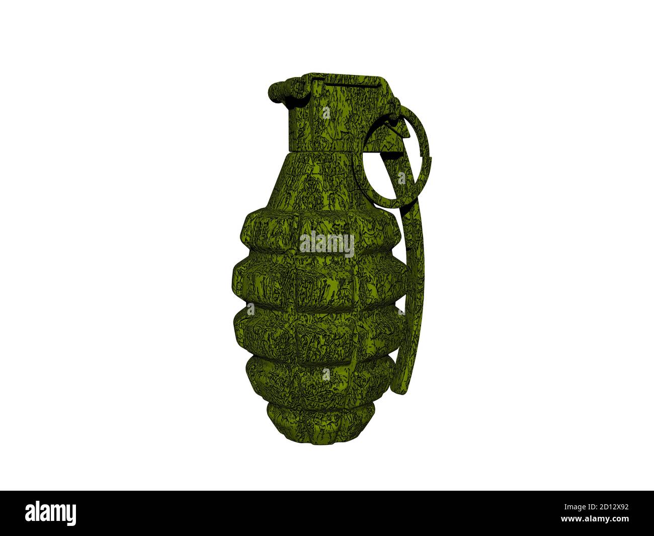 Hand grenade with split pin and handle Stock Photo