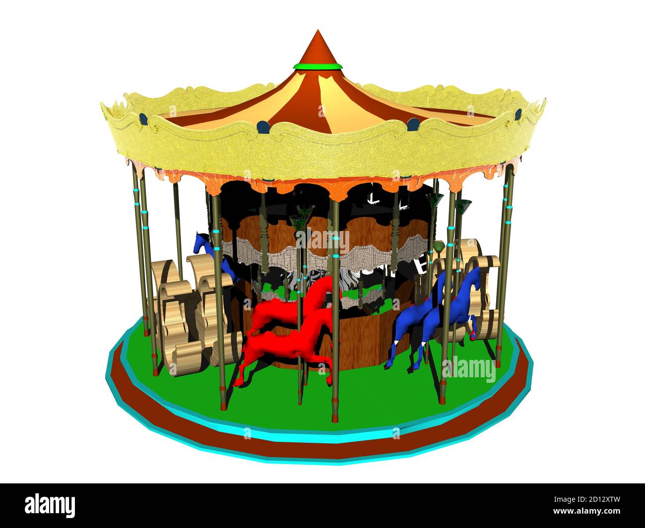 round children's carousel at the fair Stock Photo - Alamy