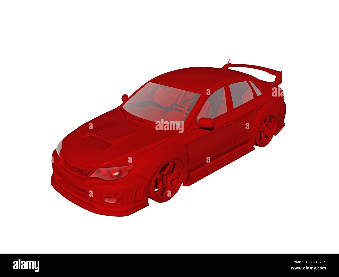 red sports car with spoiler Stock Photo Alamy