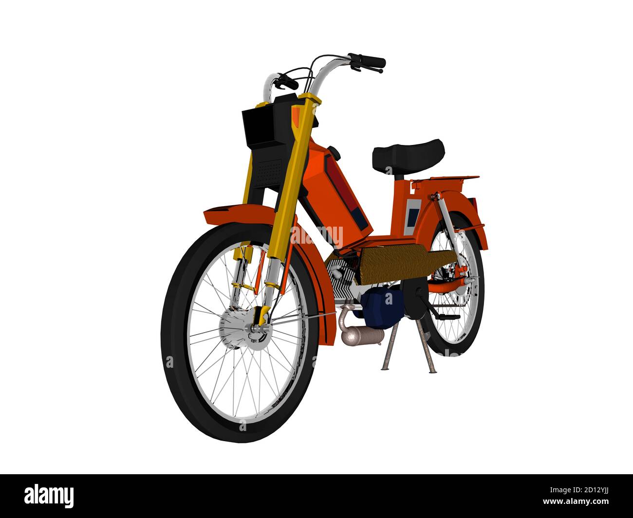 old red moped in traffic Stock Photo Alamy