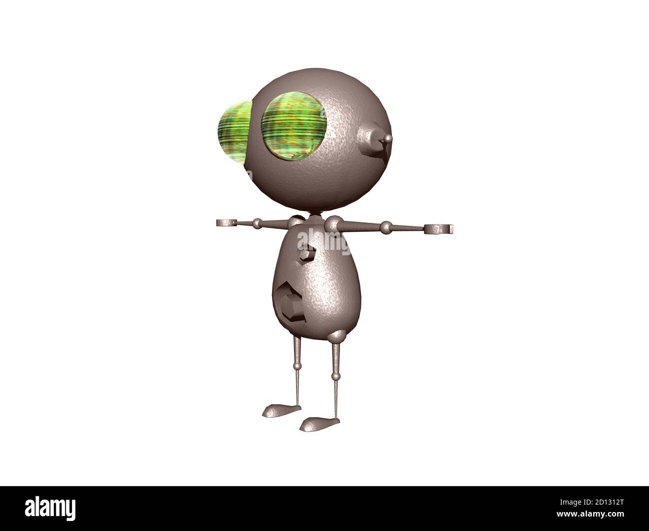 little metallic cartoon robot Stock Photo