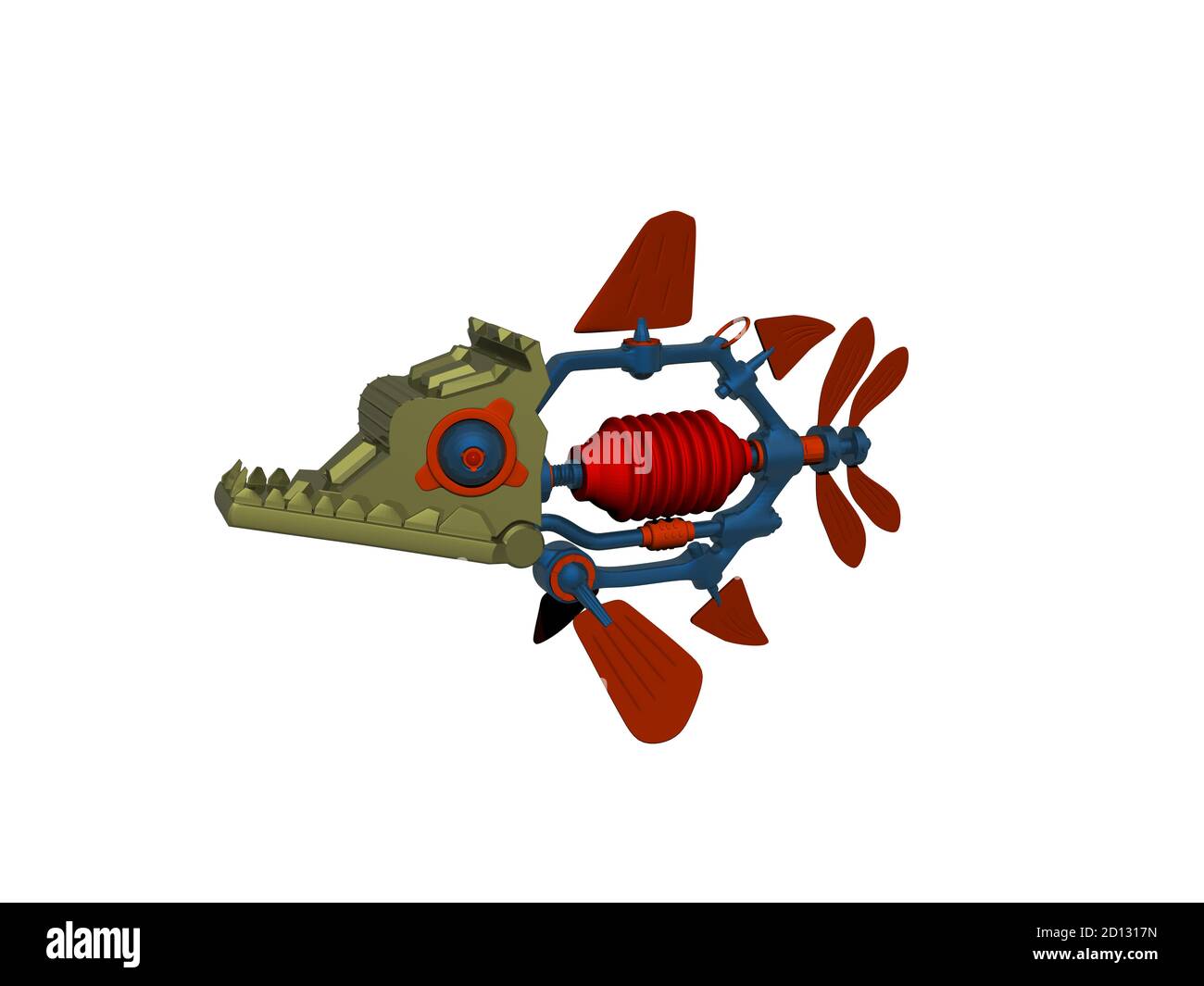 metallic robot fish swims around Stock Photo - Alamy