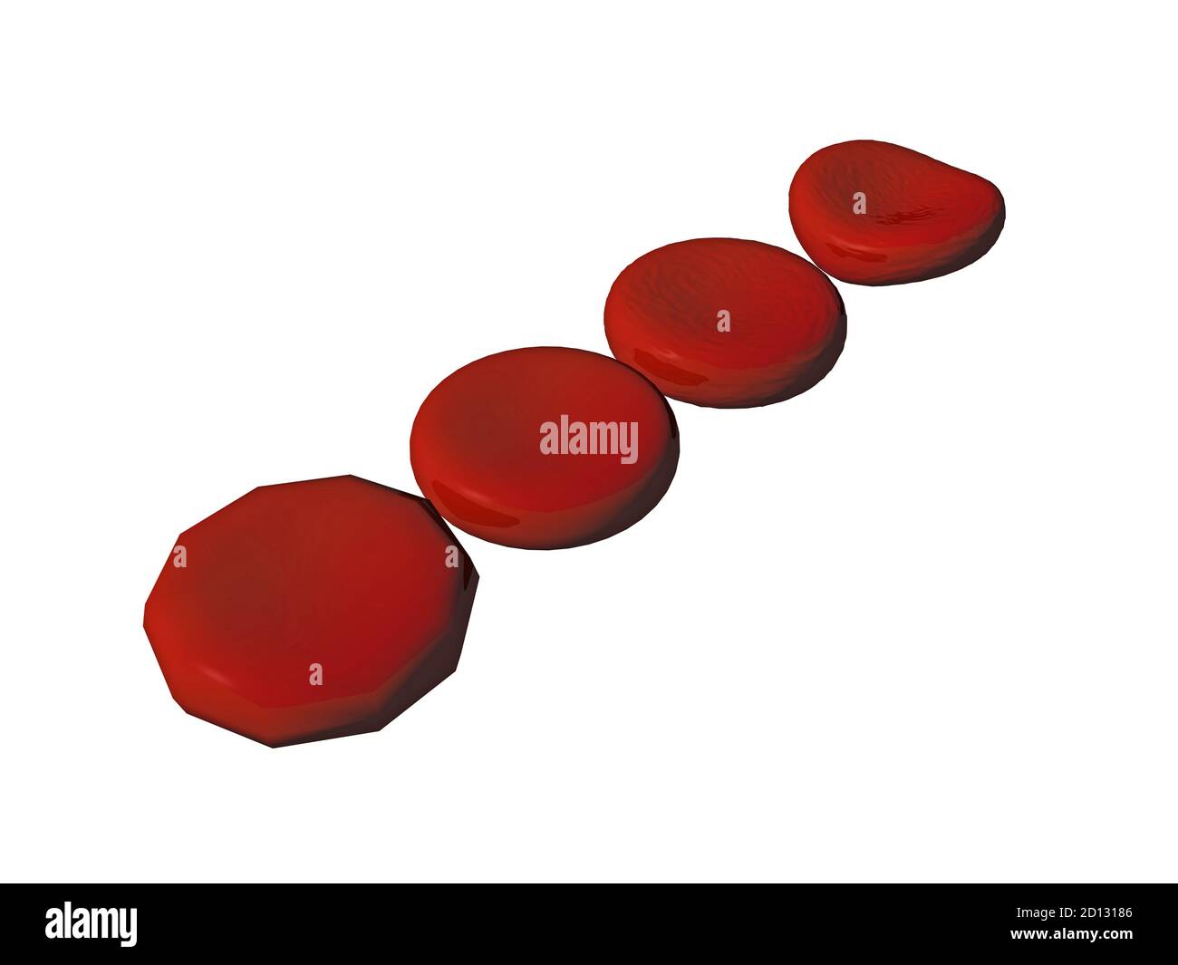 Red Blood Cells In A Row Stock Photo Alamy