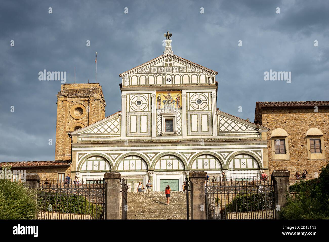 Facade of the famous Basilica of San Miniato al Monte in Florentine ...