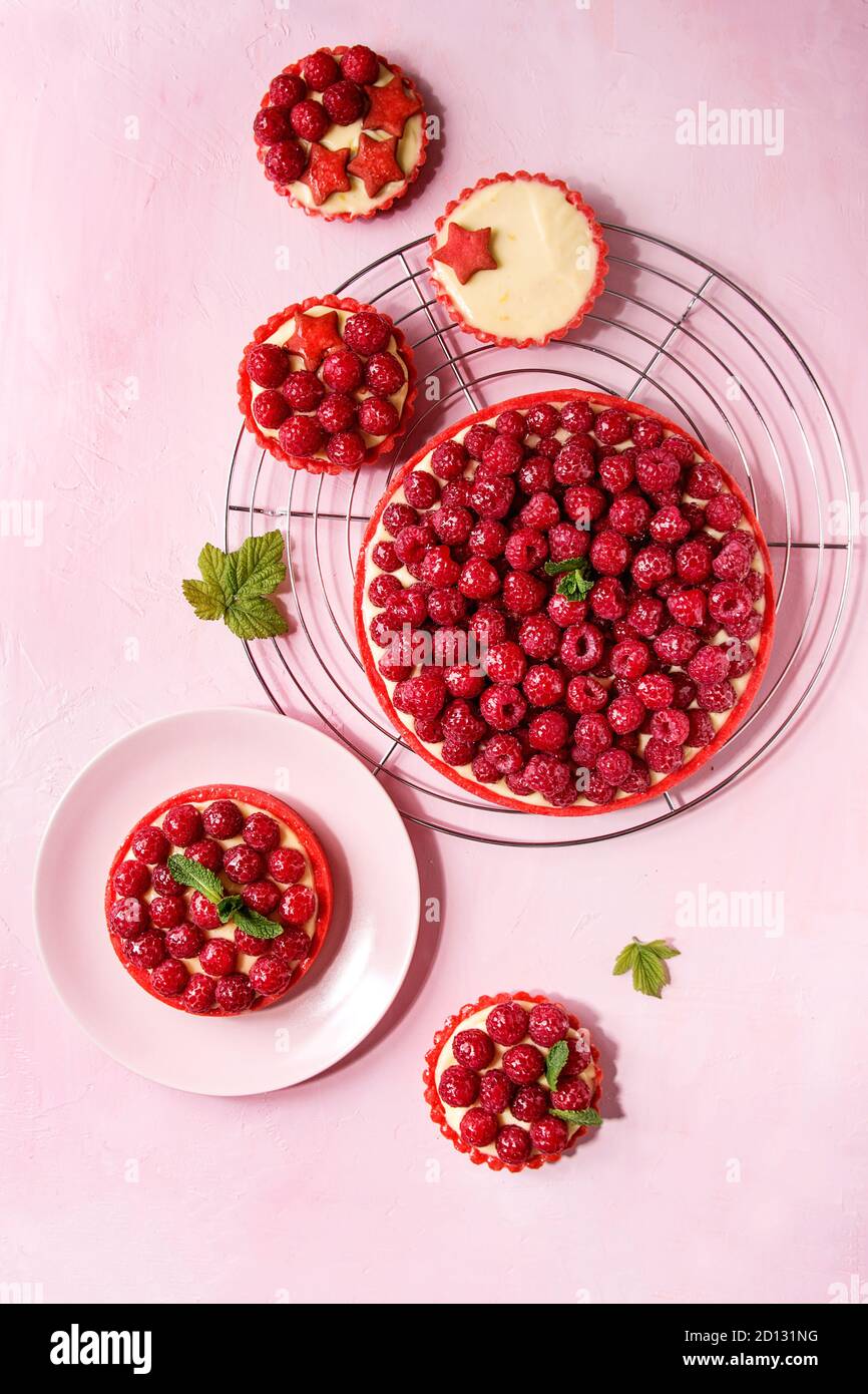 Red Raspberry Tarts Variety of red raspberry shortbread tarts and tartlets with lemon ...