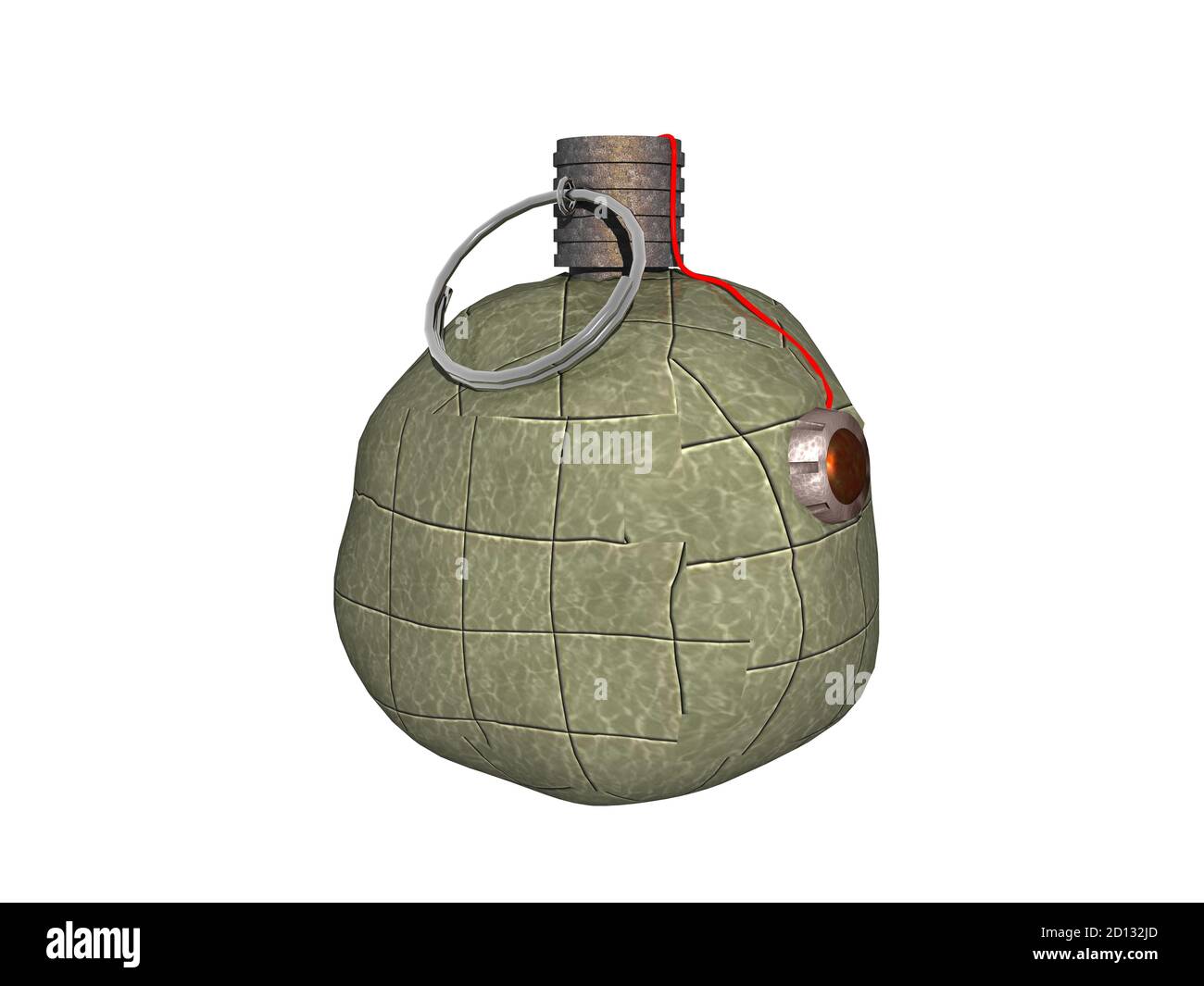green hand grenade as an explosive weapon Stock Photo