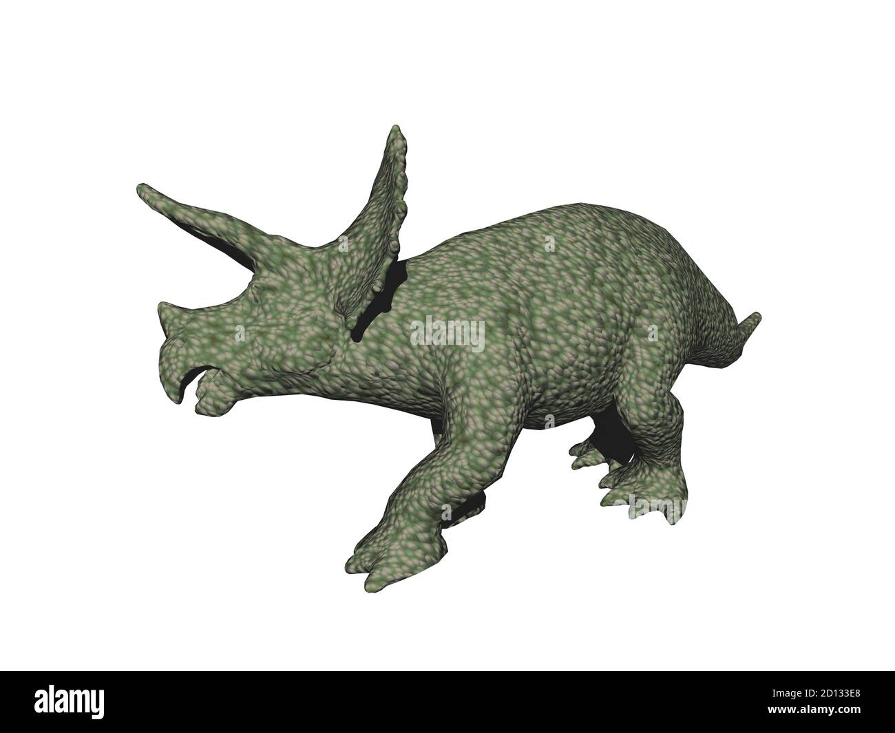 heavy herbivorous dinosaur with three horns Stock Photo