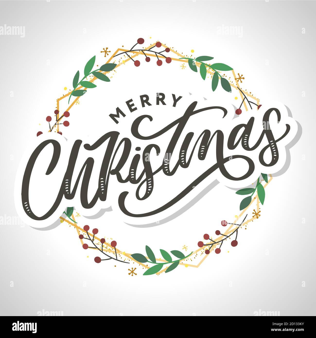 merry christmas word design