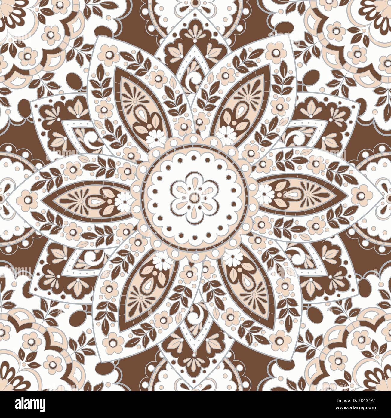 Seamless mandala pattern. Vintage decorative background Stock Vector