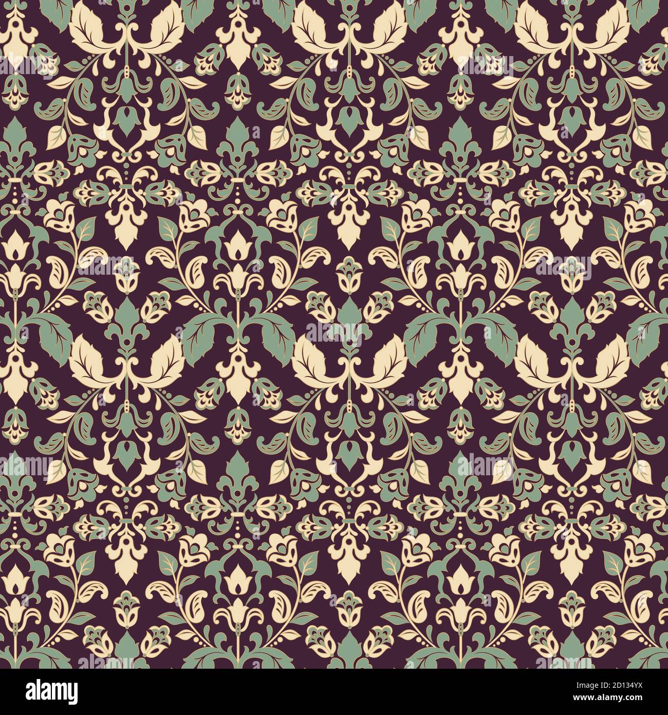 damask floral seamless wallpaper. vintage vector background Stock ...