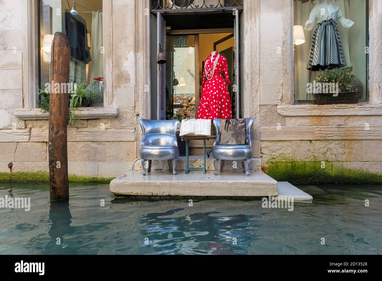Venice boutique store on Venice canal, Italy Stock Photo