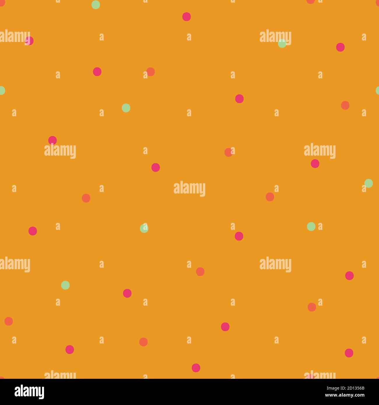 warm colored polka dots seamless vector pattern Stock Vector