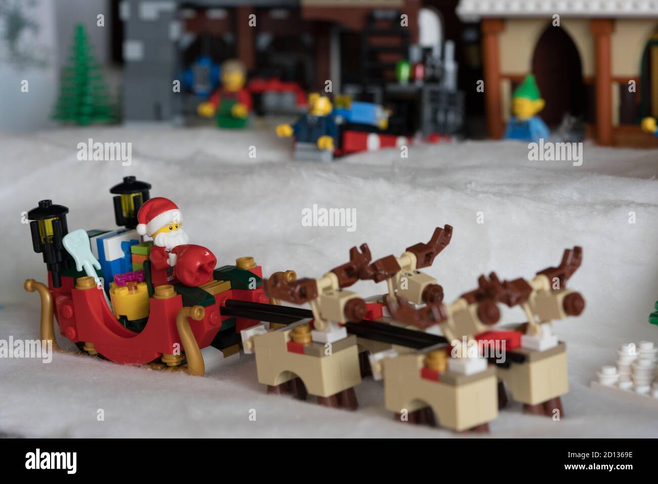 Lego display at Xmas in store window Santa Claus, Father Christmas, Saint  Nicholas Berlin, Germany, Europe KATHY DEWITT Stock Photo - Alamy
