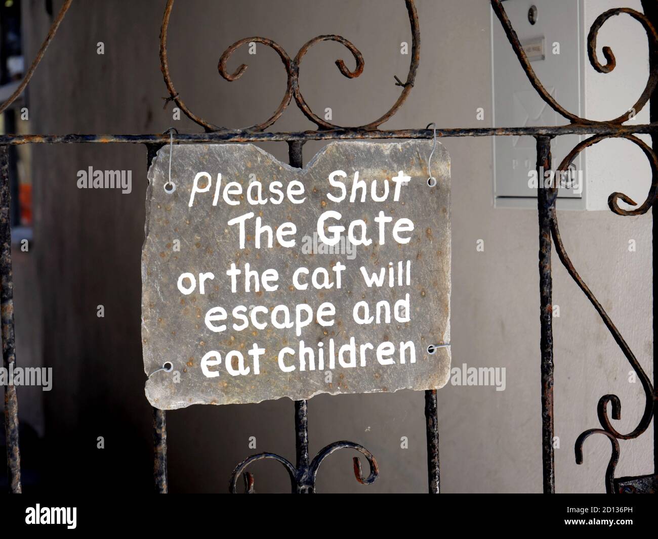 Funny sign, West Looe Hill, West Looe, Conwall. Stock Photo