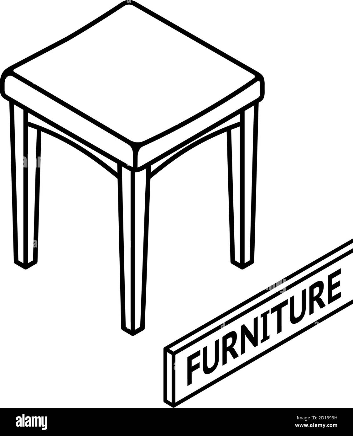 Изометрическая модель стула самая легкая раскраска
