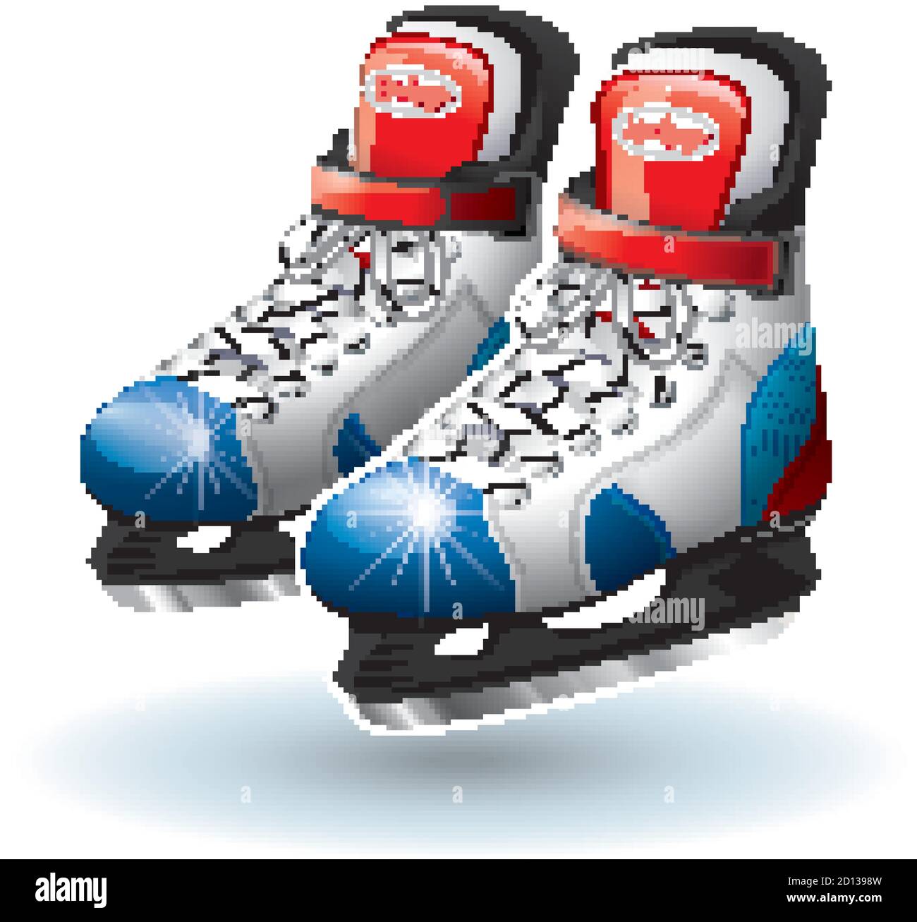 Realistic Ice hockey skates, isolated on white. Stock Vector