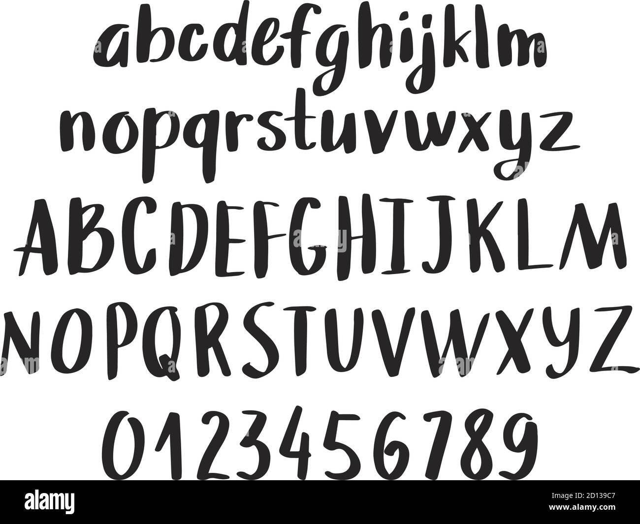 hand drawn alphabet, letters and numbers, vector illustration Stock Vector Image & Art Alamy