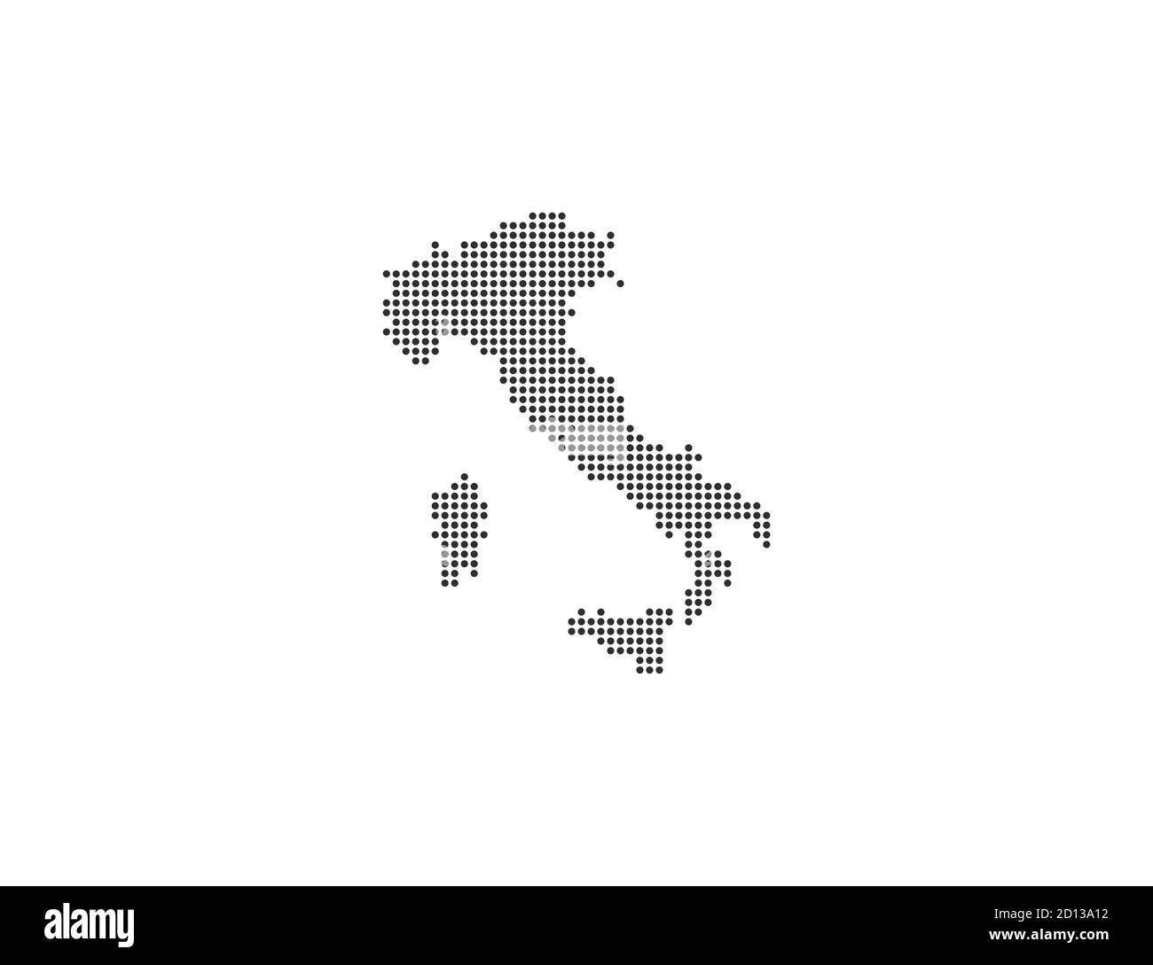 Italy, country, dotted map on white background. Vector illustration. Stock Vector