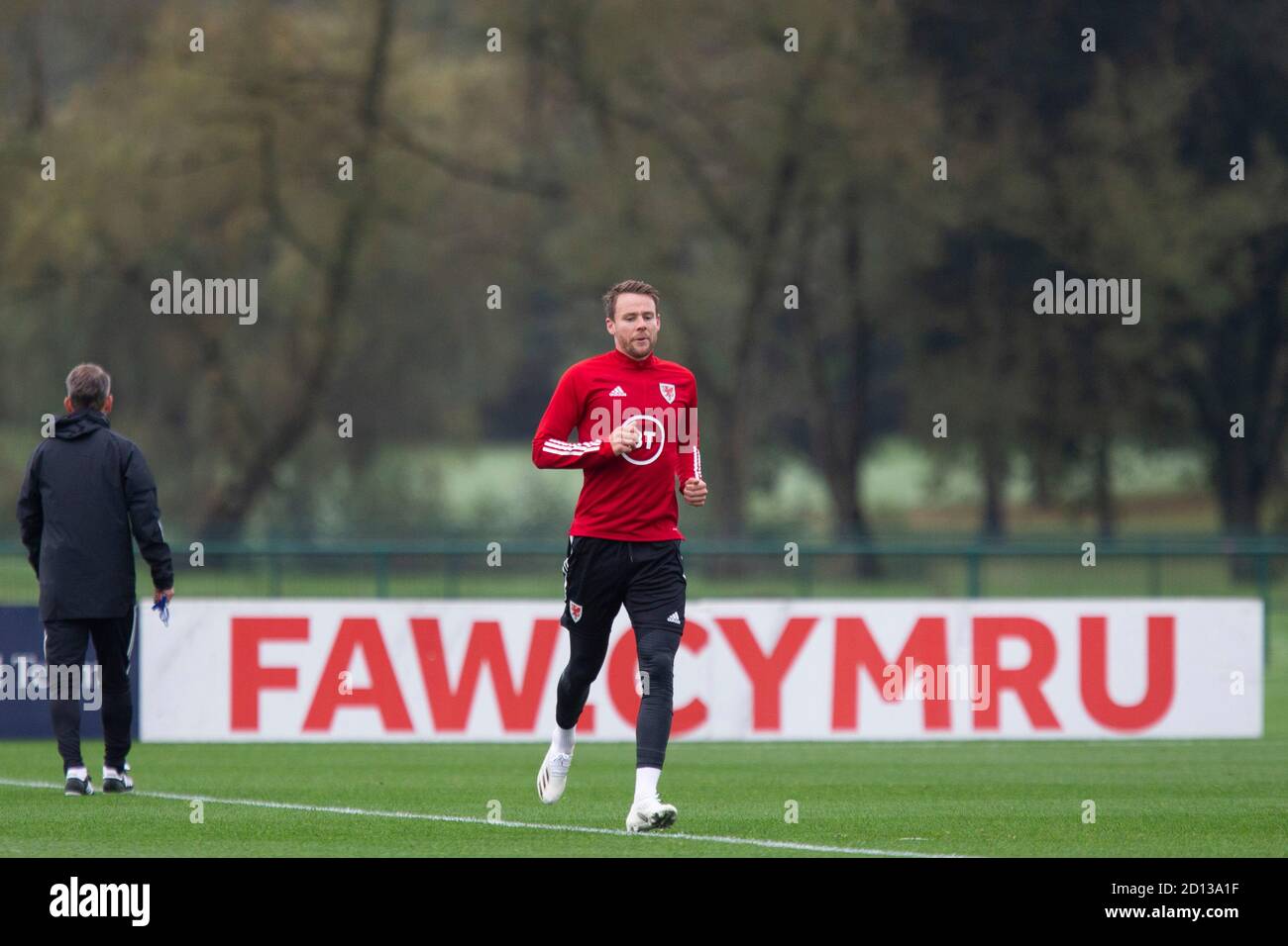 Hensol, Wales, UK. 5th Oct, 2020. Chris Gunter during Wales national football team training ahead of matches against England, Republic of Ireland and Bulgaria. Credit: Mark Hawkins/Alamy Live News Stock Photo
