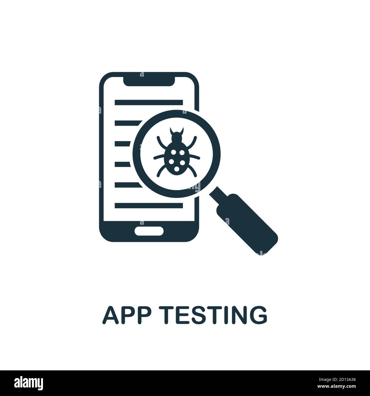 App Testing icon. Simple element from app development collection