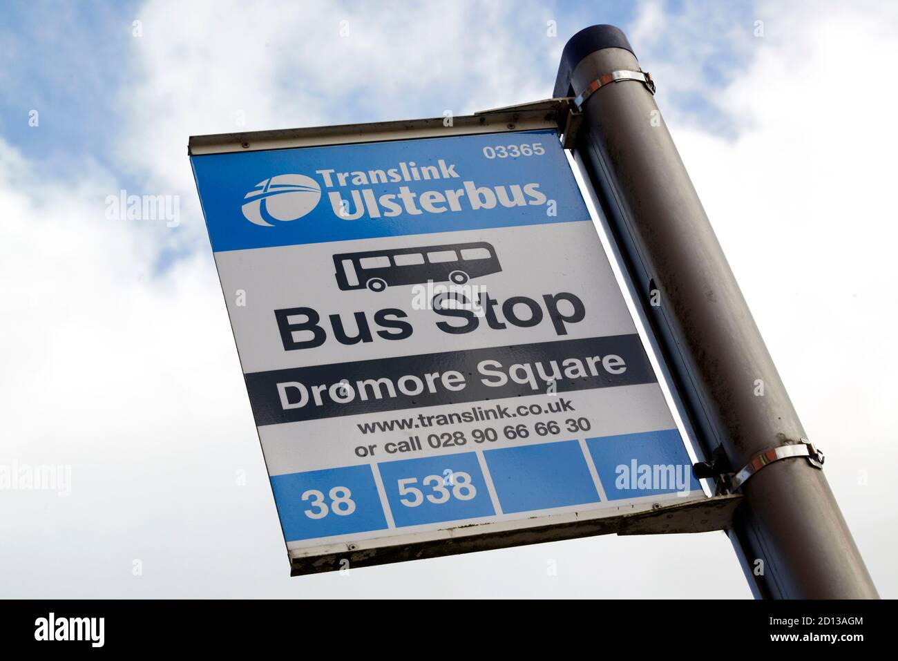 Ulsterbus bus stop at the small village of Dromore, County Down, Northern Ireland, UK Stock Photo