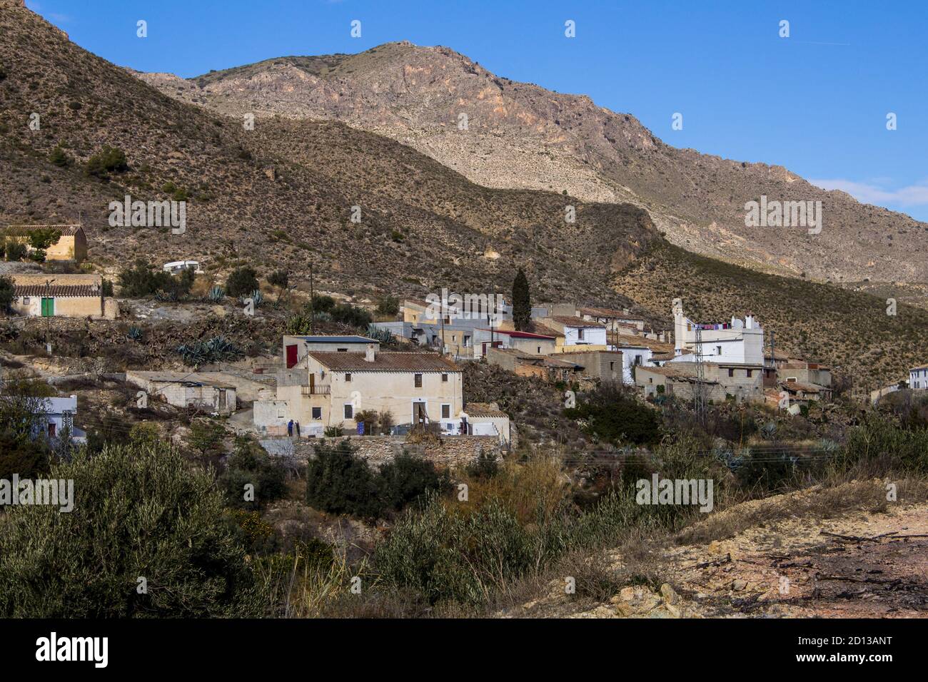 Small Traditional Spanish Mountain Village in Almeria province Andalucía Spain Stock Photo