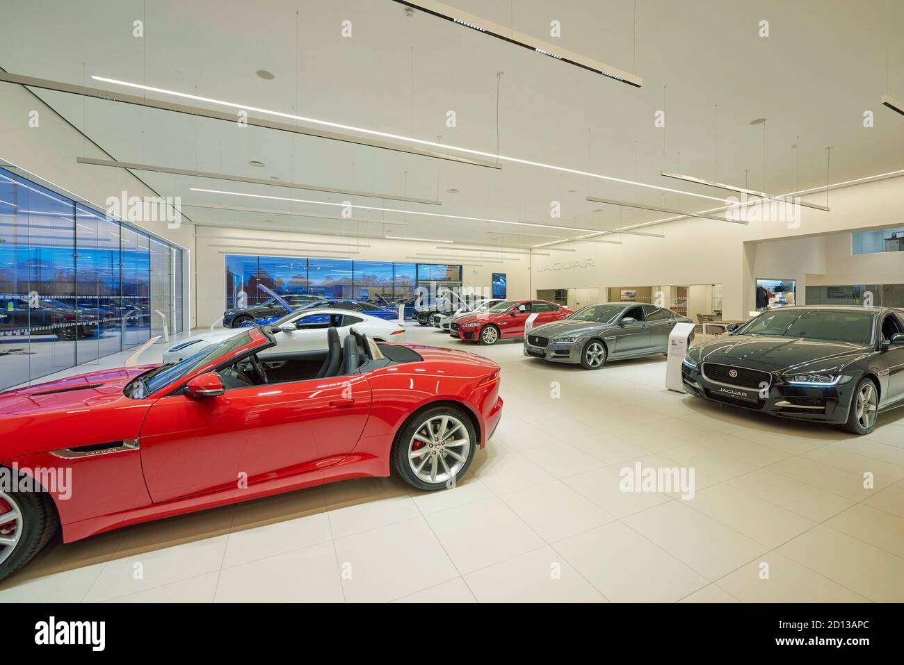 Jaguar Land rover dealership, Boston, eastern England,UK Stock Photo
