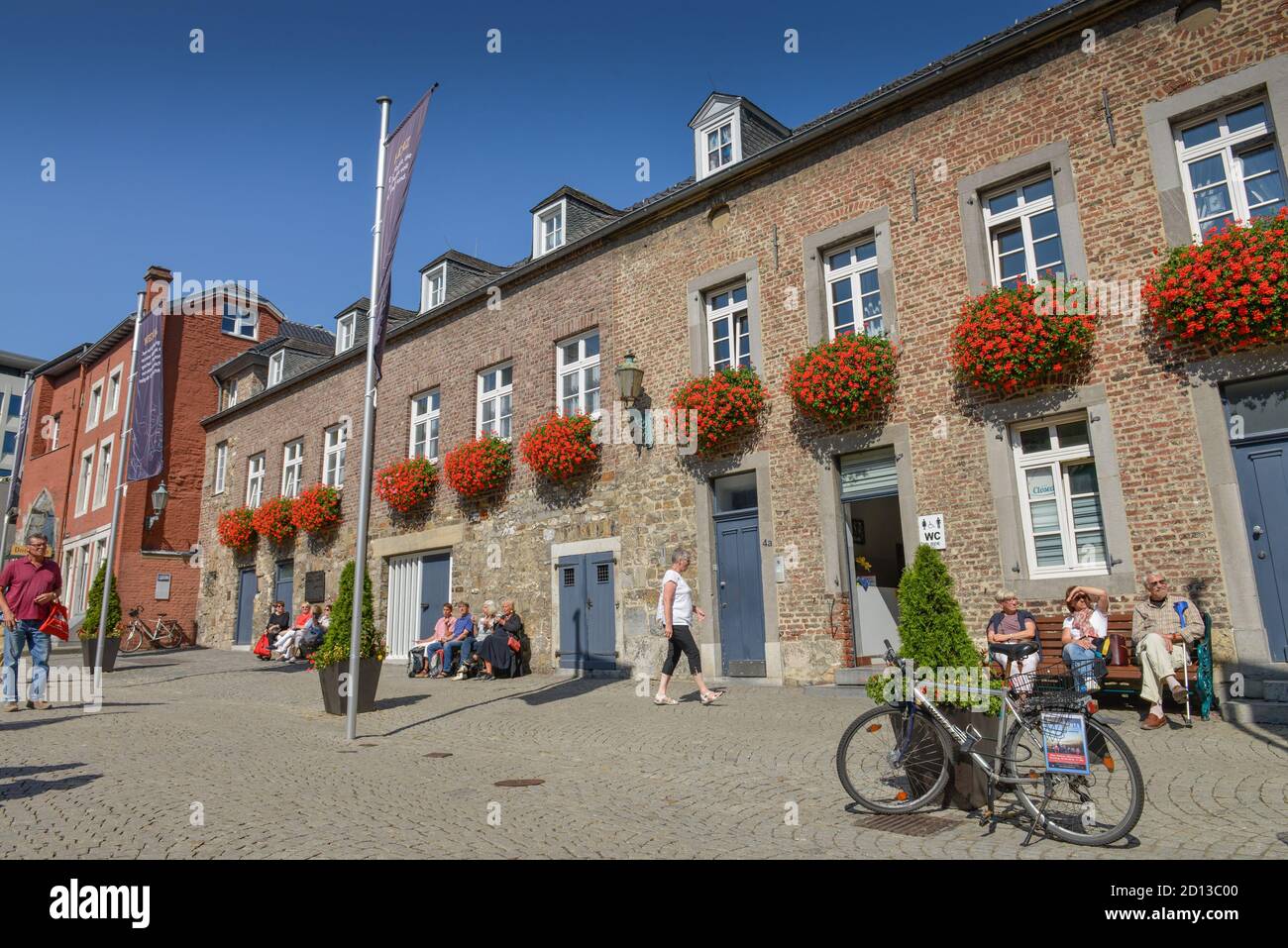 Hauser at the cathedral court, cathedral, Old Town, Aachen, North Rhine-Westphalia, Germany, Hauser am Domhof, Dom, Altstadt, Nordrhein-Westfalen, Deu Stock Photo