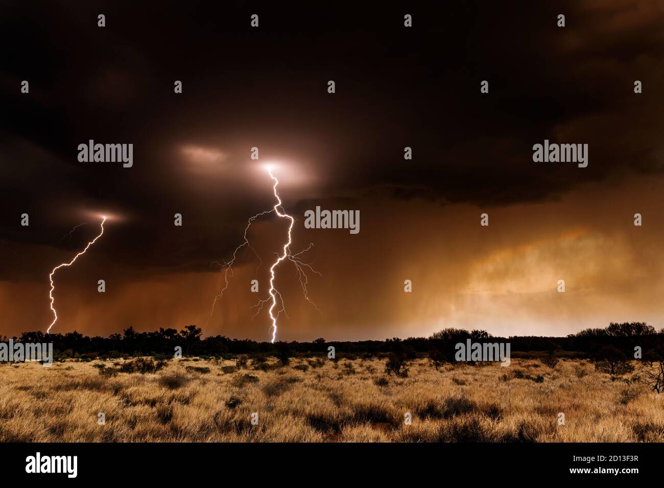 Thunderstorm in Australia's central deserts. Stock Photo