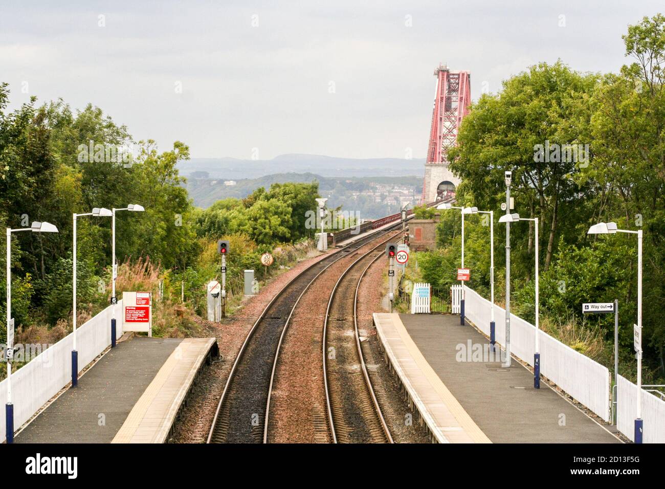 Edinburgh, Scotland. The Dalmeny railway station in South Queensferry ...