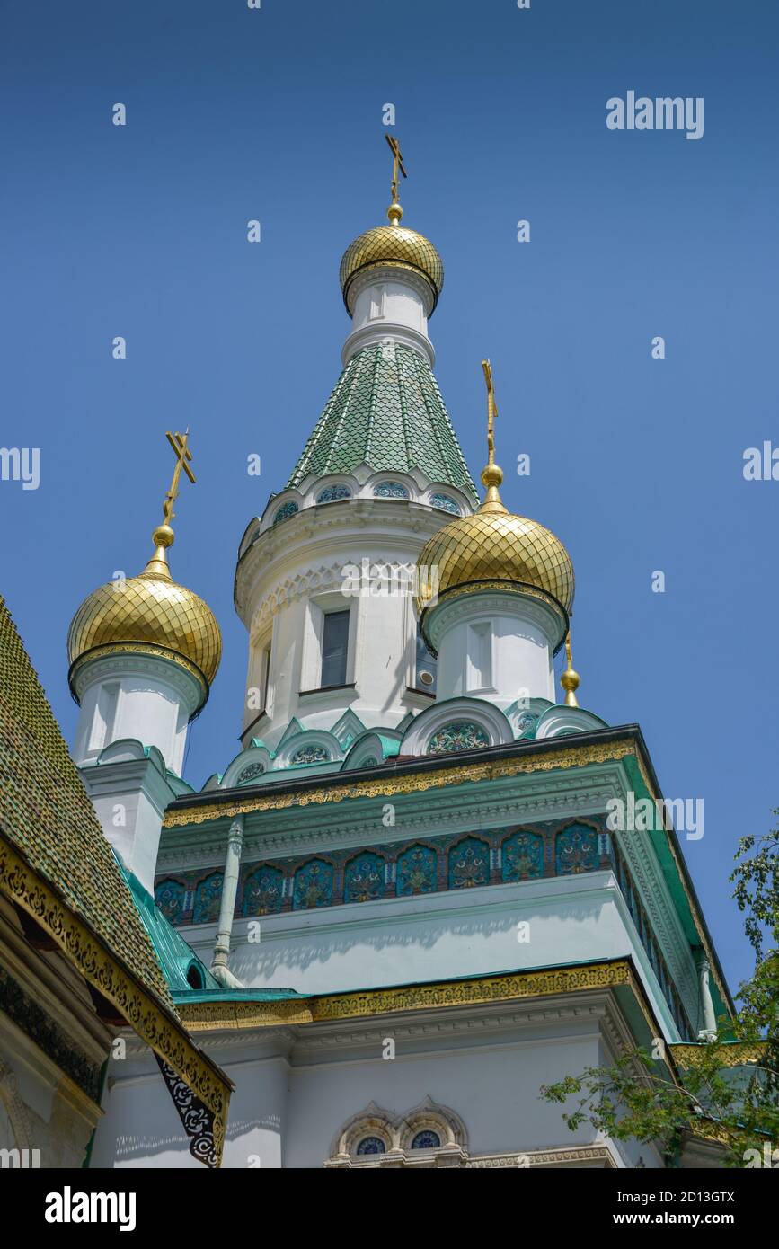 Russian church Sweti Nikolas, Sofia, Bulgaria, Russische Kirche Sweti Nikolaj, Bulgarien Stock Photo