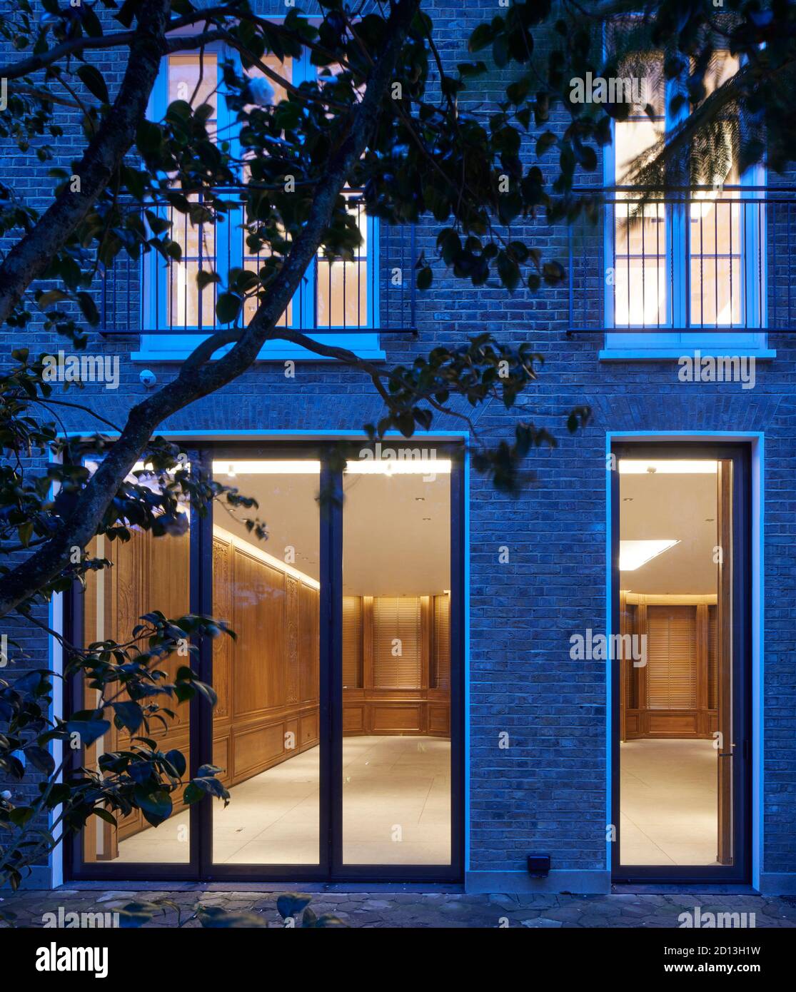 Rear View at dusk of west London house. London cityscape, streets and