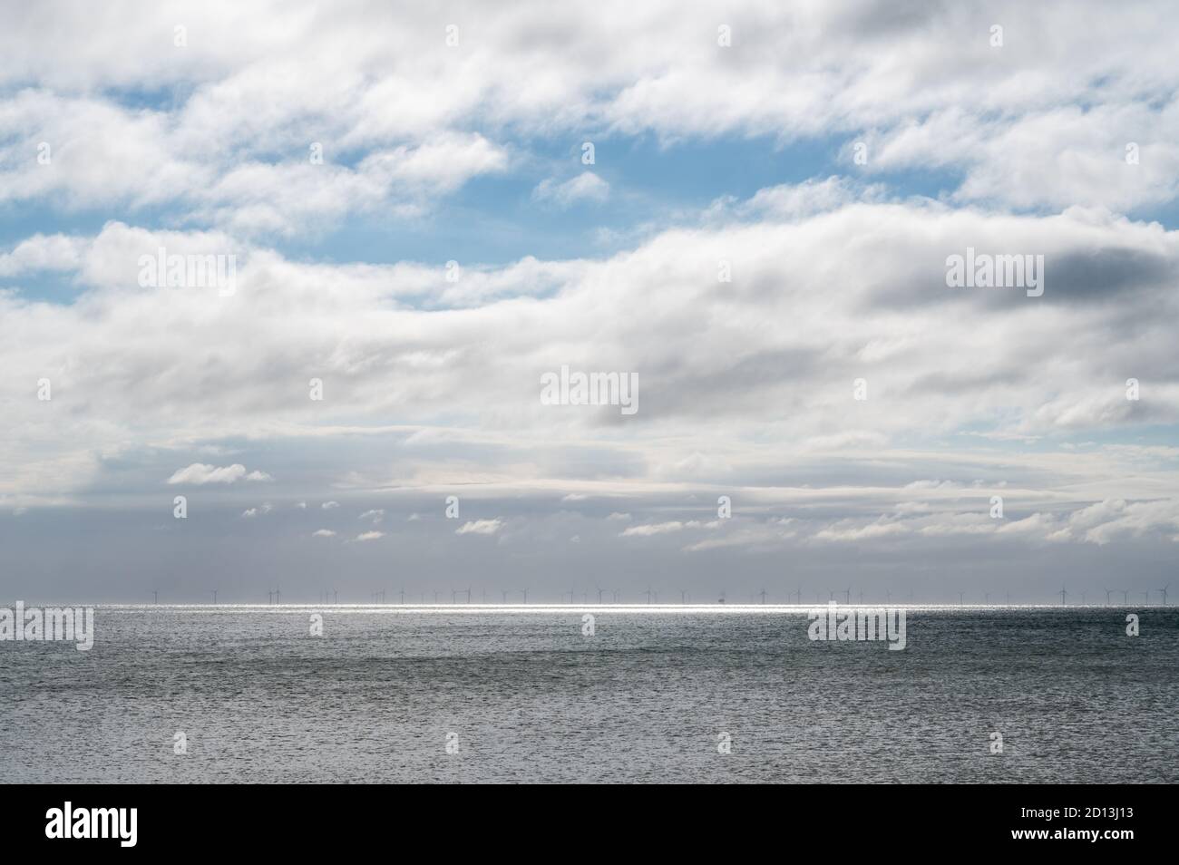 Looking out over the English Channel with Rampion offshore wind farm on ...