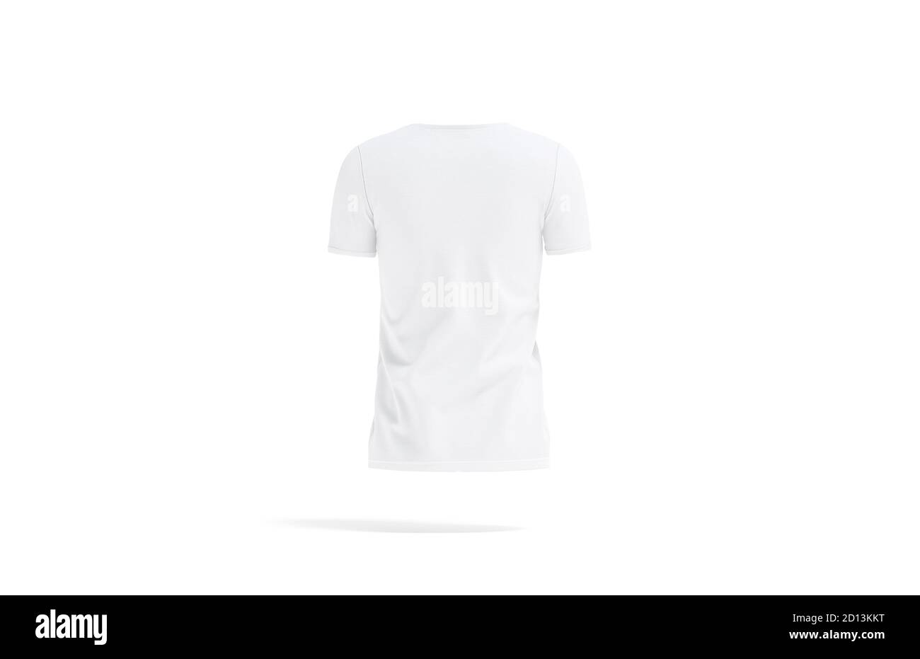 Blank white women t-shirt mock up, back view Stock Photo