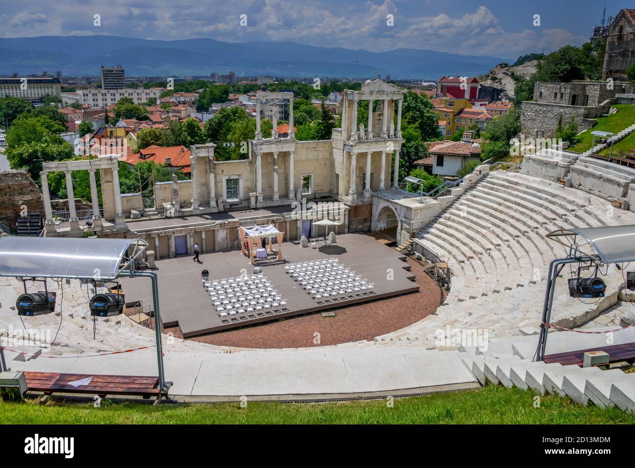 Roman amphitheatre, Old Town, Plovdiv, Bulgaria, Roemisches Amphitheater, Altstadt, Bulgarien Stock Photo
