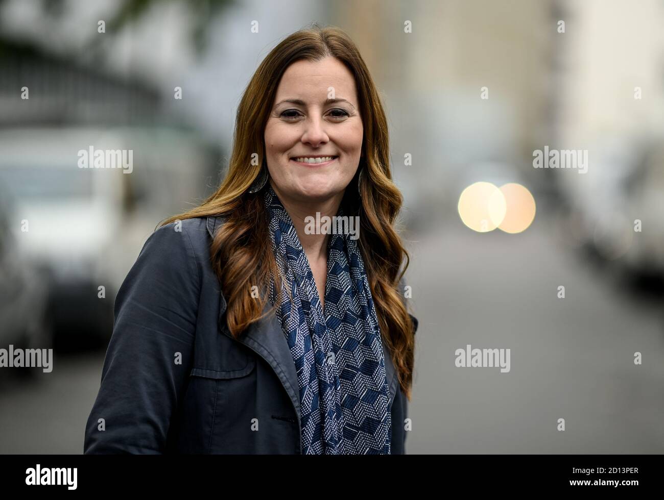 Berlin, Germany. 05th Oct, 2020. Janine Wissler (Die Linke), deputy chairwoman of the Left Party at federal level, on the sidelines of a visit to the federal headquarters of her party. Credit: Britta Pedersen/dpa-Zentralbild/ZB/dpa/Alamy Live News Stock Photo