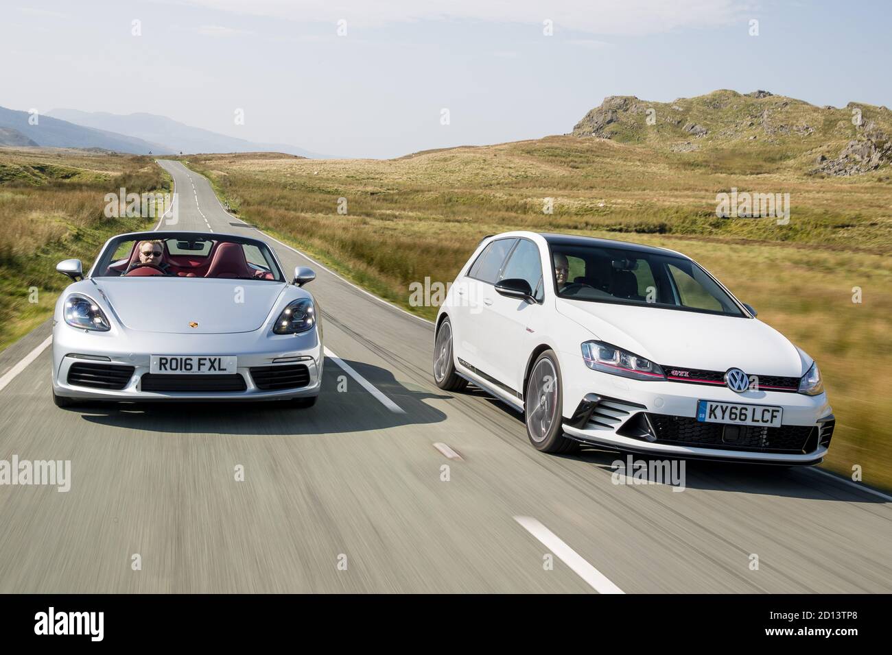 VW Golf Clubsport, Porsche Boxster S during the road test of the year